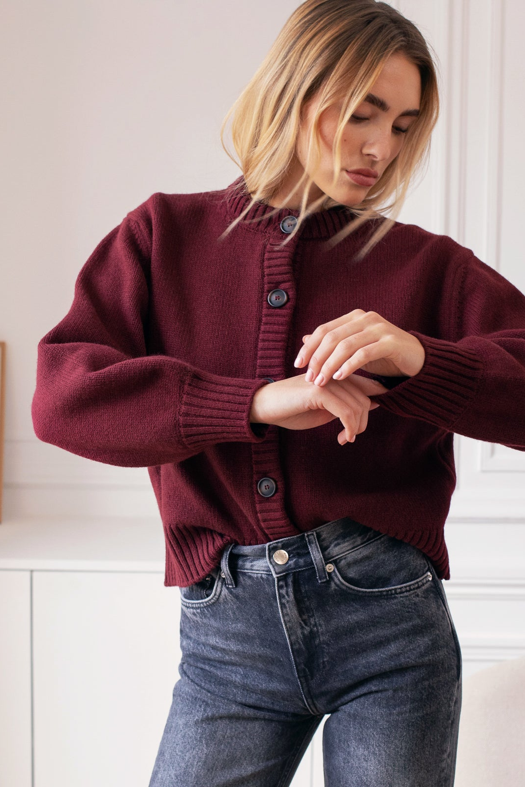 Le Rothko - Le Cardigan Col Rond Ultime, Tellement Généreux en Cachemire & Laine Mérinos