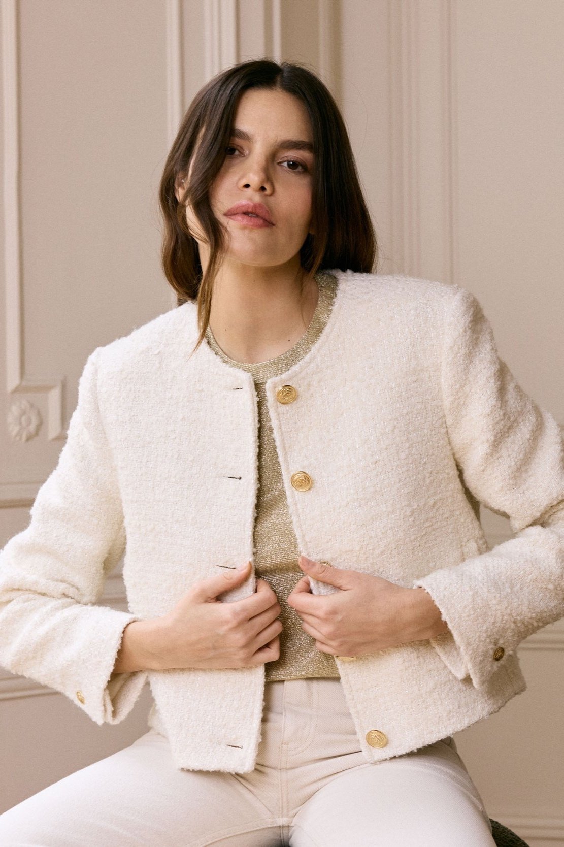 Cream Tweed