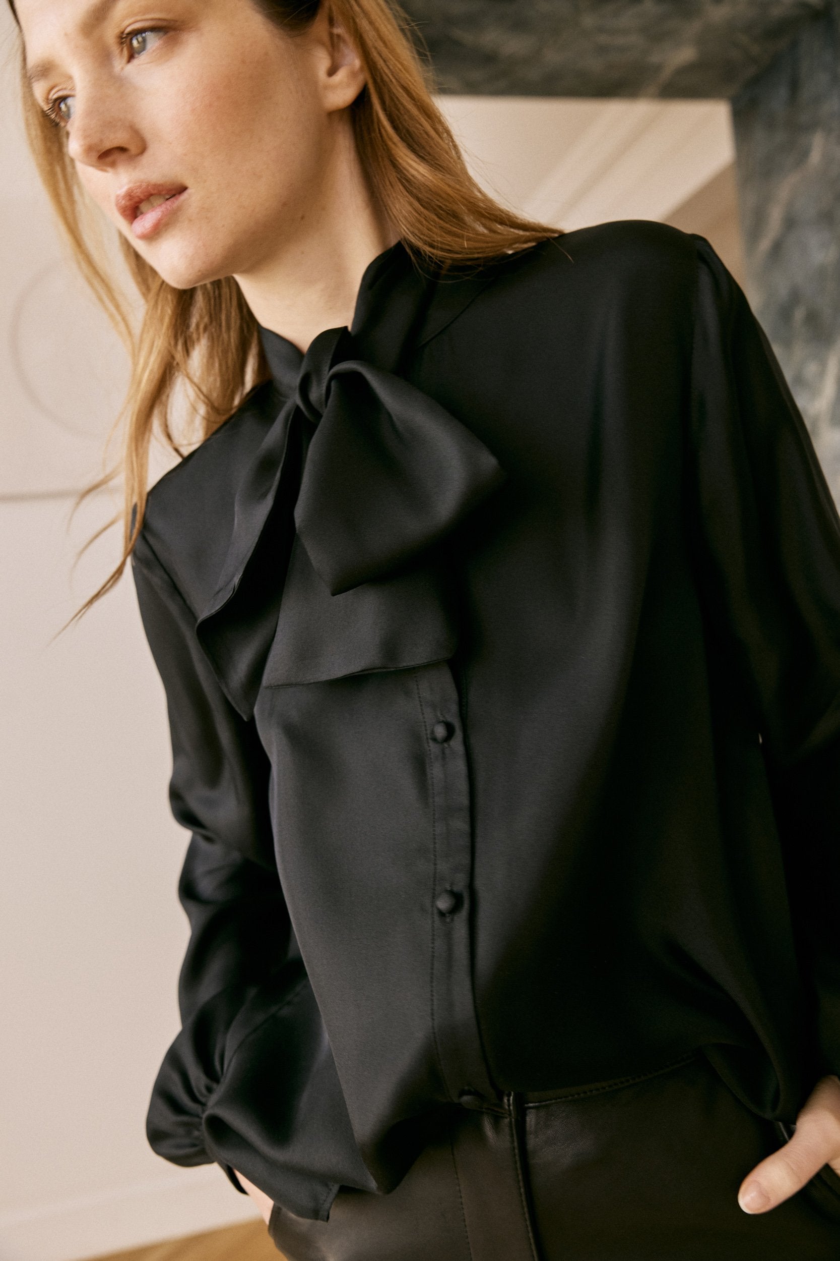Upcycled Black Silk
