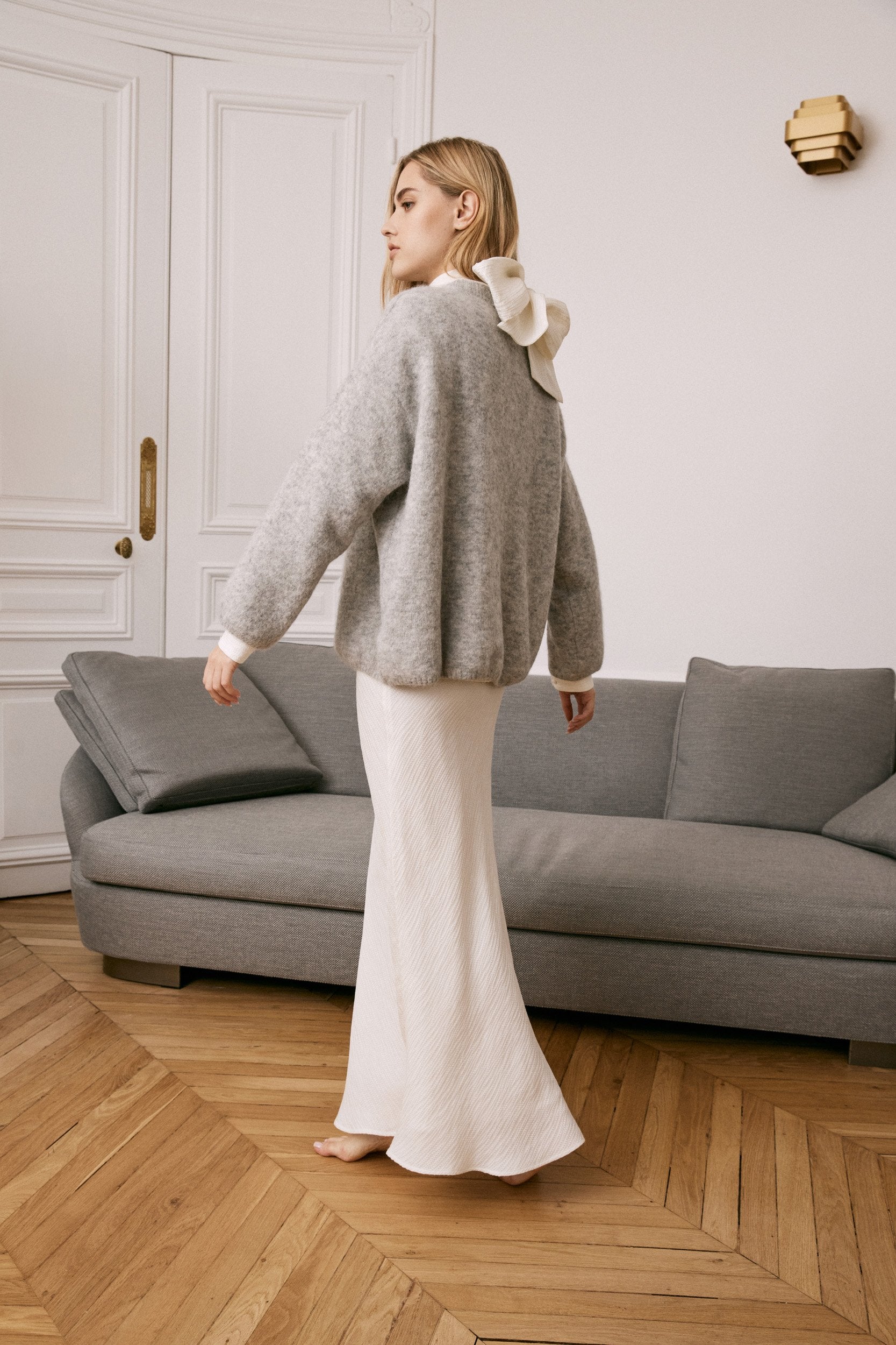 Upcycled White Jacquard